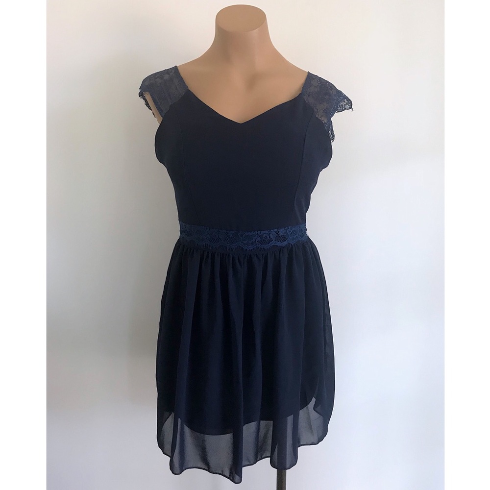 NWT navy blue and lace dress